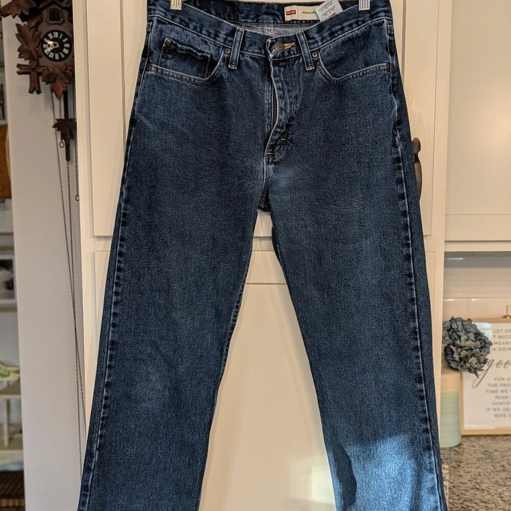 VTG Y2K Wrangler Jeans Mens 31x30 Regular Fit Medium Blue Denim Cotton 90s